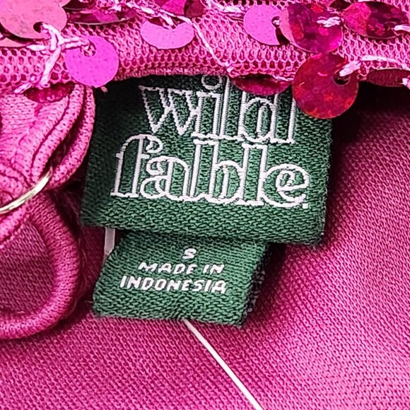 Wild Fable Mini Dress Womens S Pink Sequin With Adjustable Straps & Side Slit - Picture 2 of 16